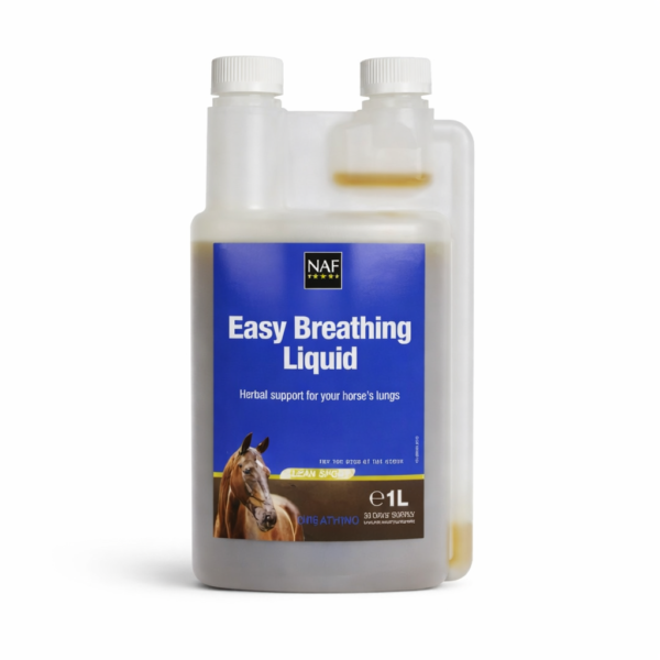 NAF Easy Breathing Liquid 1 liter – vloeibaar luchtweg supplement voor paarden bij hoesten, slijm en gevoelige ademhaling