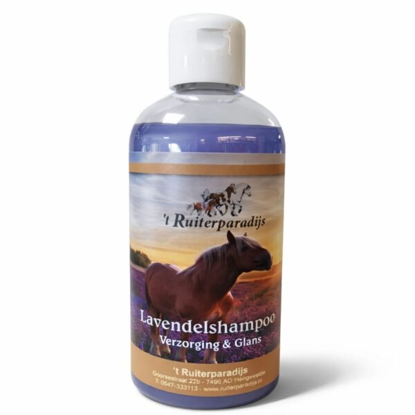 Lavendelshampoo voor paarden van het private label van 't Ruiterparadijs