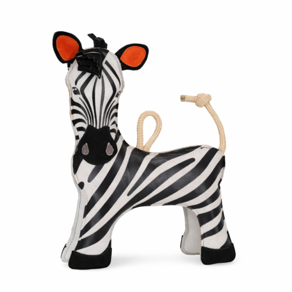 Stal-Buddy-Speelgoed-Voor-Paarden-Zebra Zebra speeltje van stevig materiaal met touwstaart – duurzaam speelgoed voor paarden