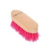 QHP Essentials houten paardenborstel met roze haren voor dagelijkse verzorging van het paard